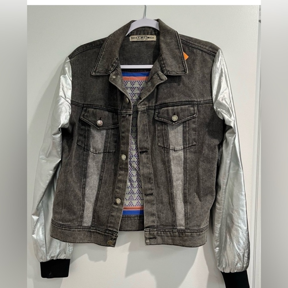 This is a Love Song Denim Studded Denim Jacket Sz. M